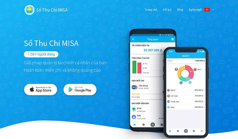 App thu chi Misa có nhiều tính năng và tiện ích