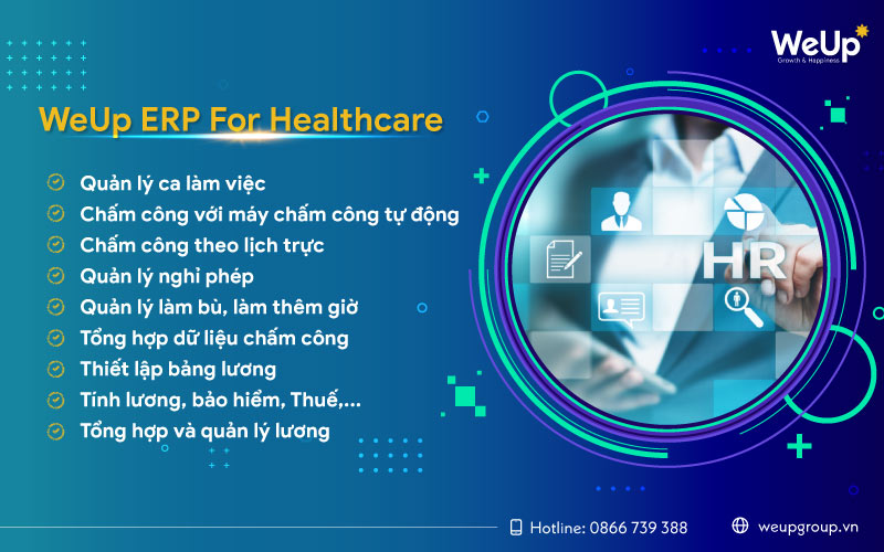 phần mềm quản lý chấm công tính lương WeUp ERP For Healthcare